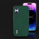 For Sony Xperia 5 V ABEEL Cross Texture Genuine Leather Phone Case(Green) - 2