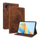 For Honor Pad V8 Pro Butterfly Flower Embossed Leather Tablet Case(Brown) - 1