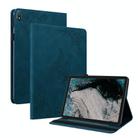 For Nokia T20 Butterfly Flower Embossed Leather Tablet Case(Blue) - 1