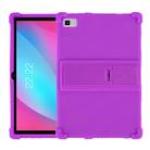 For Teclast P20 Shockproof Silicone Tablet Protective Case with Holder(Purple) - 1