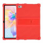 For Teclast P40 HD Shockproof Silicone Tablet Protective Case with Holder(Red) - 1