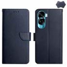 For Honor 90 Lite HT02 Genuine Leather Fingerprint-proof Flip Phone Case(Blue) - 1