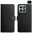 For Honor X6b HT02 Genuine Leather Fingerprint-proof Flip Phone Case(Black) - 1