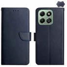 For Honor X6b HT02 Genuine Leather Fingerprint-proof Flip Phone Case(Blue) - 1