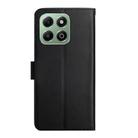 For Honor 200 Smart Global HT02 Genuine Leather Fingerprint-proof Flip Phone Case(Black) - 3