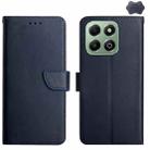 For Honor 200 Smart Global HT02 Genuine Leather Fingerprint-proof Flip Phone Case(Blue) - 1