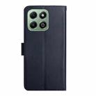 For Honor 200 Smart Global HT02 Genuine Leather Fingerprint-proof Flip Phone Case(Blue) - 3