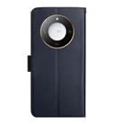 For Honor X9c Smart HT02 Genuine Leather Fingerprint-proof Flip Phone Case(Blue) - 3