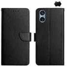 For Sony Xperia 5 V Genuine Leather Fingerprint-proof Horizontal Flip Phone Case(Black) - 1