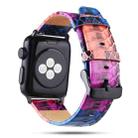 For Apple Watch Series 7 45mm / 6 & SE & 5 & 4 44mm / 3 & 2 & 1 42mm Snake Skin Texture Top-grain Leather Strap(Colour) - 1