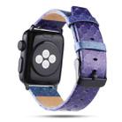 For Apple Watch Series 7 45mm / 6 & SE & 5 & 4 44mm / 3 & 2 & 1 42mm Snake Skin Texture Top-grain Leather Strap(Purple) - 1