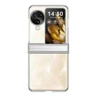 For OPPO Find N3 Flip Three-stage Nano Electroplated PC Transparent Phone Case(Silver) - 1