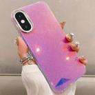 For iPhone XS Max Mirror Glitter IMD Phone Case(Pink) - 1