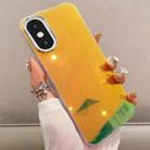 For iPhone XS / X Mirror Glitter IMD Phone Case(Yellow) - 1