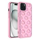 For iPhone 15 3D Cloud Pattern TPU Phone Case(Pink) - 1