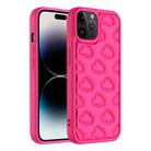 For iPhone 14 Pro 3D Cloud Pattern TPU Phone Case(Rose Red) - 1