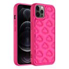 For iPhone 12 Pro 3D Cloud Pattern TPU Phone Case(Rose Red) - 1