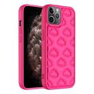 For iPhone 11 Pro Max 3D Cloud Pattern TPU Phone Case(Rose Red) - 1