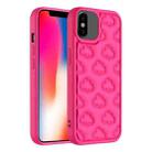 For iPhone X / XS 3D Cloud Pattern TPU Phone Case(Rose Red) - 1