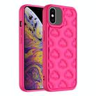 For iPhone XS Max 3D Cloud Pattern TPU Phone Case(Rose Red) - 1