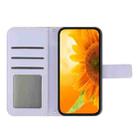 For Sony Xperia 1 VII Skin Feel Sun Flower Embossed Flip Leather Phone Case with Lanyard(Purple) - 3