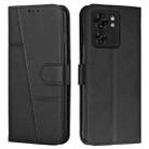 For Motorola Edge 40 Stitching Calf Texture Buckle Leather Phone Case(Black) - 1