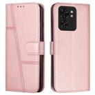 For Motorola Edge 40 Stitching Calf Texture Buckle Leather Phone Case(Rose Gold) - 1