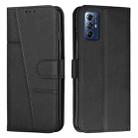 For Motorola Moto G Play 5G 2024 Stitching Calf Texture Buckle Leather Phone Case(Black) - 1