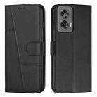 For Motorola Edge 50 Fusion Stitching Calf Texture Buckle Leather Phone Case(Black) - 1