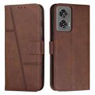 For Motorola Edge 50 Fusion Stitching Calf Texture Buckle Leather Phone Case(Brown) - 1