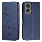 For Motorola Edge 50 Fusion Stitching Calf Texture Buckle Leather Phone Case(Blue) - 1