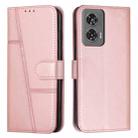 For Motorola Edge 50 Fusion Stitching Calf Texture Buckle Leather Phone Case(Rose Gold) - 1