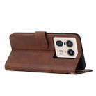 For Motorola Edge 50 Ultra Stitching Calf Texture Buckle Leather Phone Case(Brown) - 3