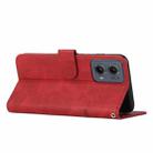 For Motorola Edge 2024 Stitching Calf Texture Buckle Leather Phone Case(Red) - 3