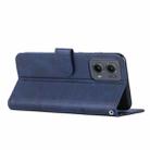 For Motorola Edge 2024 Stitching Calf Texture Buckle Leather Phone Case(Blue) - 3
