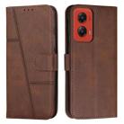 For Motorola Moto G Stylus 5G 2024 Stitching Calf Texture Buckle Leather Phone Case(Brown) - 1