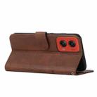 For Motorola Moto G Stylus 5G 2024 Stitching Calf Texture Buckle Leather Phone Case(Brown) - 3