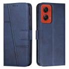 For Motorola Moto G Stylus 5G 2024 Stitching Calf Texture Buckle Leather Phone Case(Blue) - 1