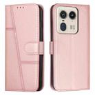 For Motorola Moto X50 Ultra Stitching Calf Texture Buckle Leather Phone Case(Rose Gold) - 1