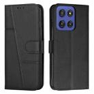 For Motorola Edge 60 Fusion Stitching Calf Texture Buckle Leather Phone Case(Black) - 1