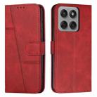 For Motorola Edge 60 Pro Stitching Calf Texture Buckle Leather Phone Case(Red) - 1