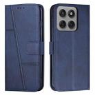 For Motorola Edge 60 Pro Stitching Calf Texture Buckle Leather Phone Case(Blue) - 1