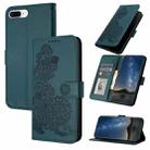 For iPhone 6 Plus / 7 Plus / 8 Plus Datura Flower Embossed Flip Leather Phone Case(Dark Green) - 1