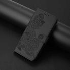 For Motorola Edge 5G 2024 Datura Flower Embossed Flip Leather Phone Case(Black) - 2