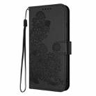 For Motorola Edge 5G 2024 Datura Flower Embossed Flip Leather Phone Case(Black) - 3