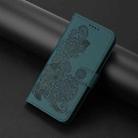 For Motorola Edge 5G 2024 Datura Flower Embossed Flip Leather Phone Case(Dark Green) - 2