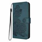 For Motorola Edge 5G 2024 Datura Flower Embossed Flip Leather Phone Case(Dark Green) - 3