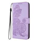 For Motorola Edge 5G 2024 Datura Flower Embossed Flip Leather Phone Case(Purple) - 3