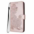 For Motorola Edge 5G 2024 Datura Flower Embossed Flip Leather Phone Case(Rose Gold) - 3