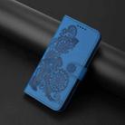 For Motorola Moto G Power 5G 2024 Datura Flower Embossed Flip Leather Phone Case(Blue) - 2